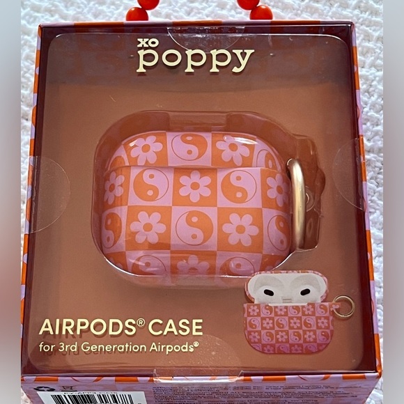 xo poppy Other - XO poppy AirPods case 3rd generation pink flowers ying/yang new